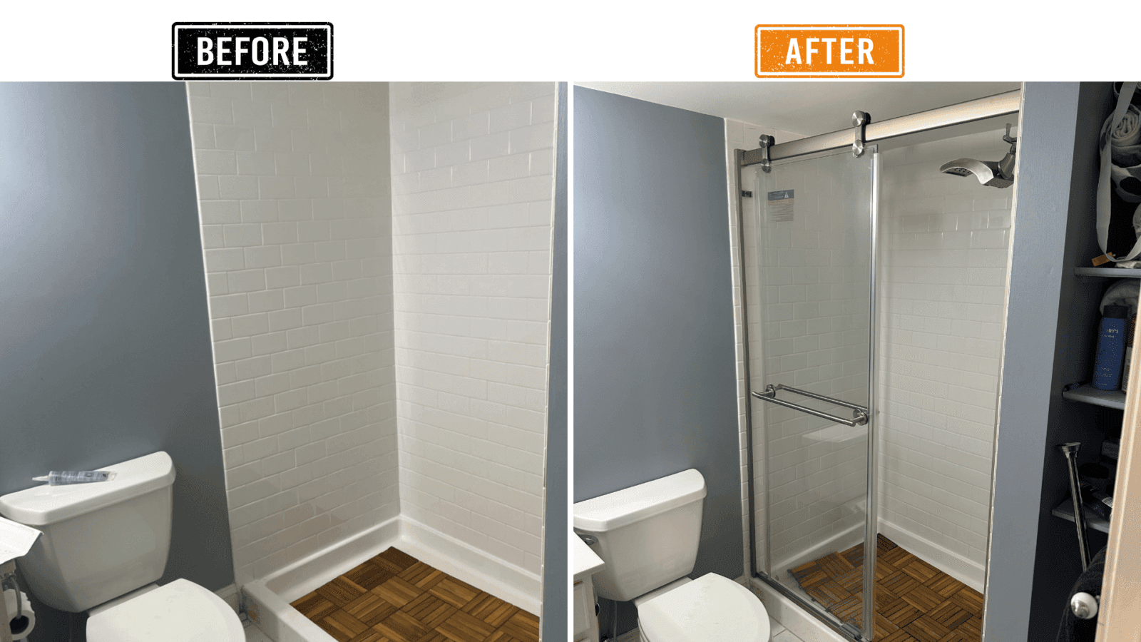 Before and after installation result highlighting security and curb-appeal improvement